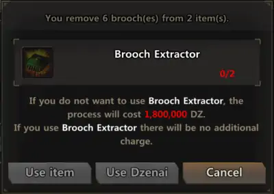 brooch extraction cost details